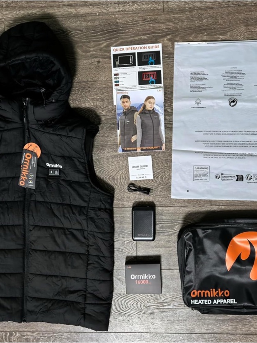 Ornnikko Heated Vest - Black Heated Apparel